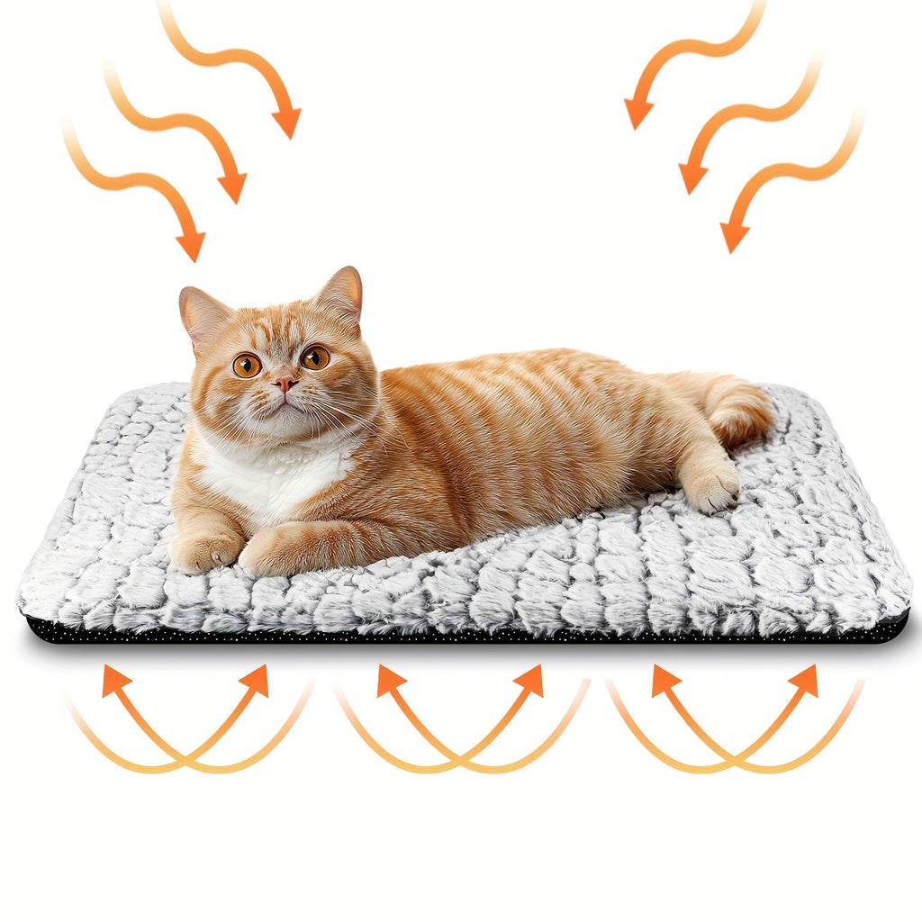 [Thermal Pet Mat] Extra Warm Thermal Cat Dog Bed Mat, Ultra Soft Cat Pet Mat Pad for Indoor Outdoor with Removable Cover Non-Slip Bottom Washable