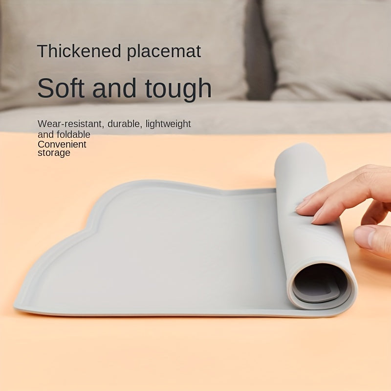 Non-Slip Waterproof Cat & Dog Food Mat with Raised Edges - Spill-Proof Pet Feeding Tray, Easy to Clean Spill Catcher for Floors,, - Compatible with Bowls, Ideal for Wet/Dry Food - Scratch-Resistant Floor Protector for Cats &