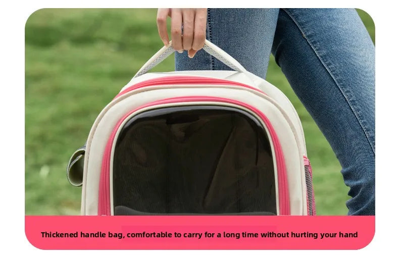 Pet backpack, cat outdoor cat bag, portable backpack for dogs, large capacity space cabin, double-sided transparent dog bag