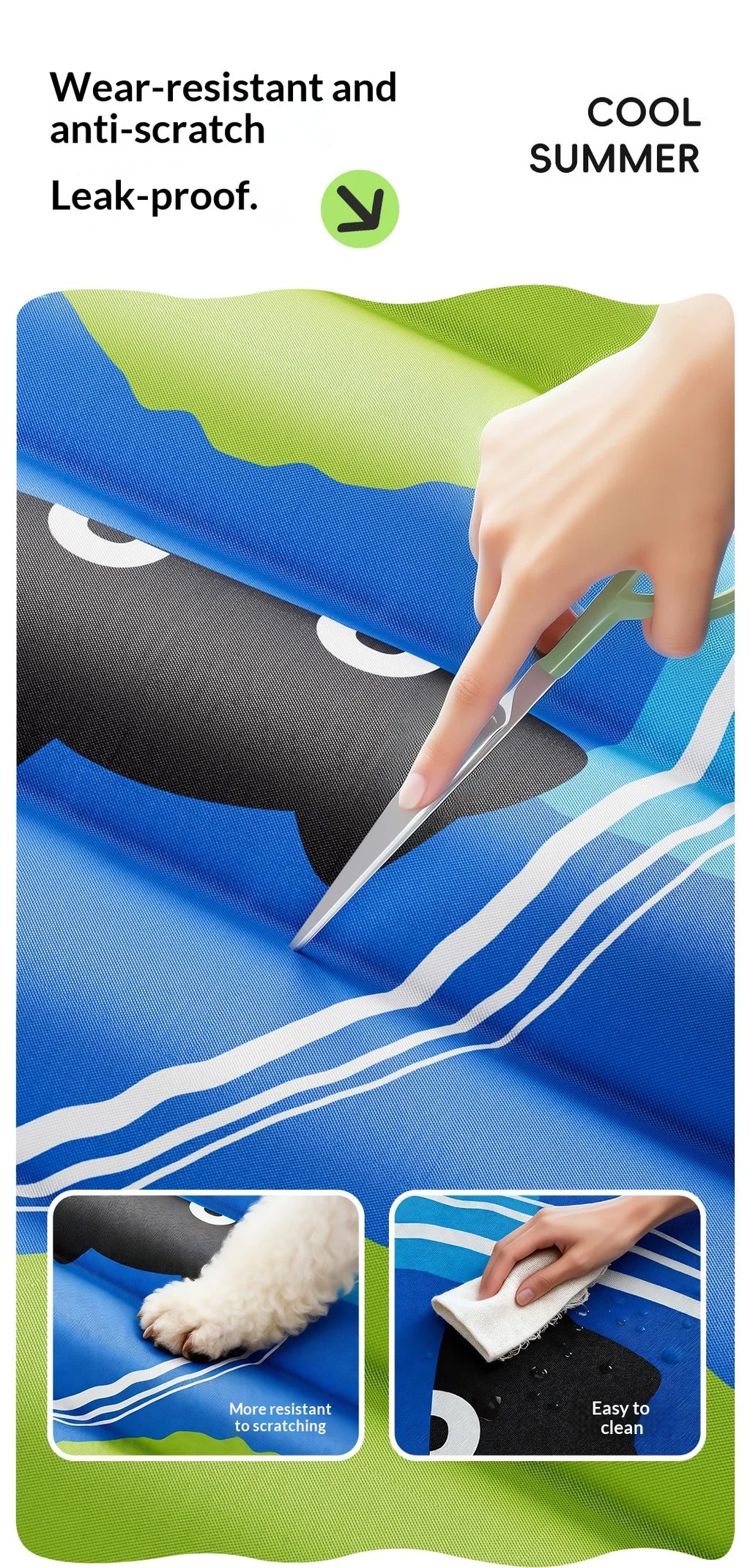 Cooling Pet Mat Dry Ice Cool Pad Breathable Moisture Proof Skin Friendly Cat Sleeping Pad Summer Dog Bed Cushion for Indoor Use