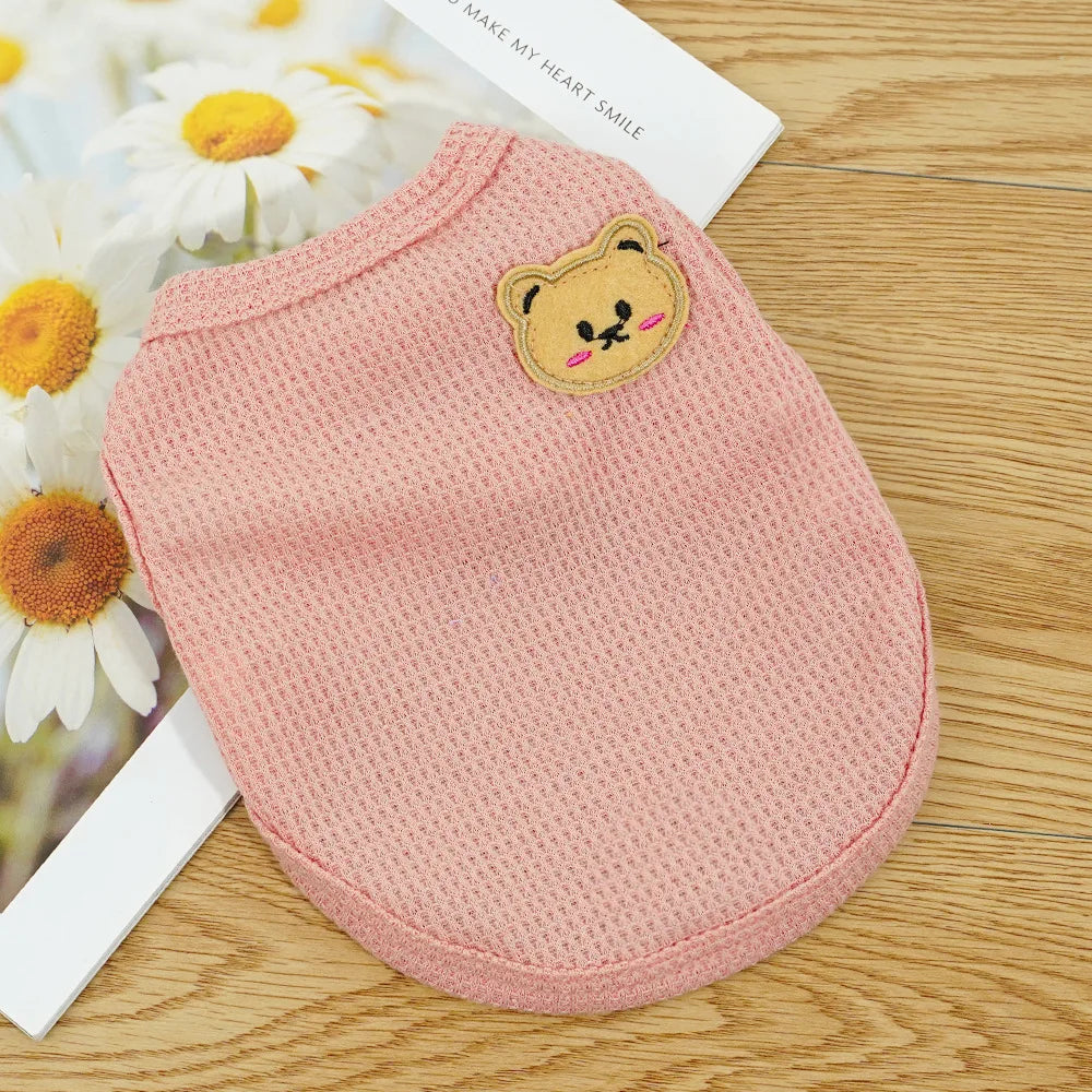 Cat Clothes Waffle Bear Pet Vest Summer Teddy Chihuahua Small Dog Two legged Clothes Cat Puppy Clothes Pet Costume