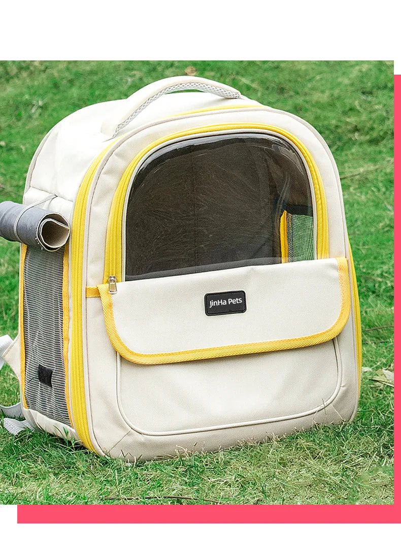 Pet backpack, cat outdoor cat bag, portable backpack for dogs, large capacity space cabin, double-sided transparent dog bag