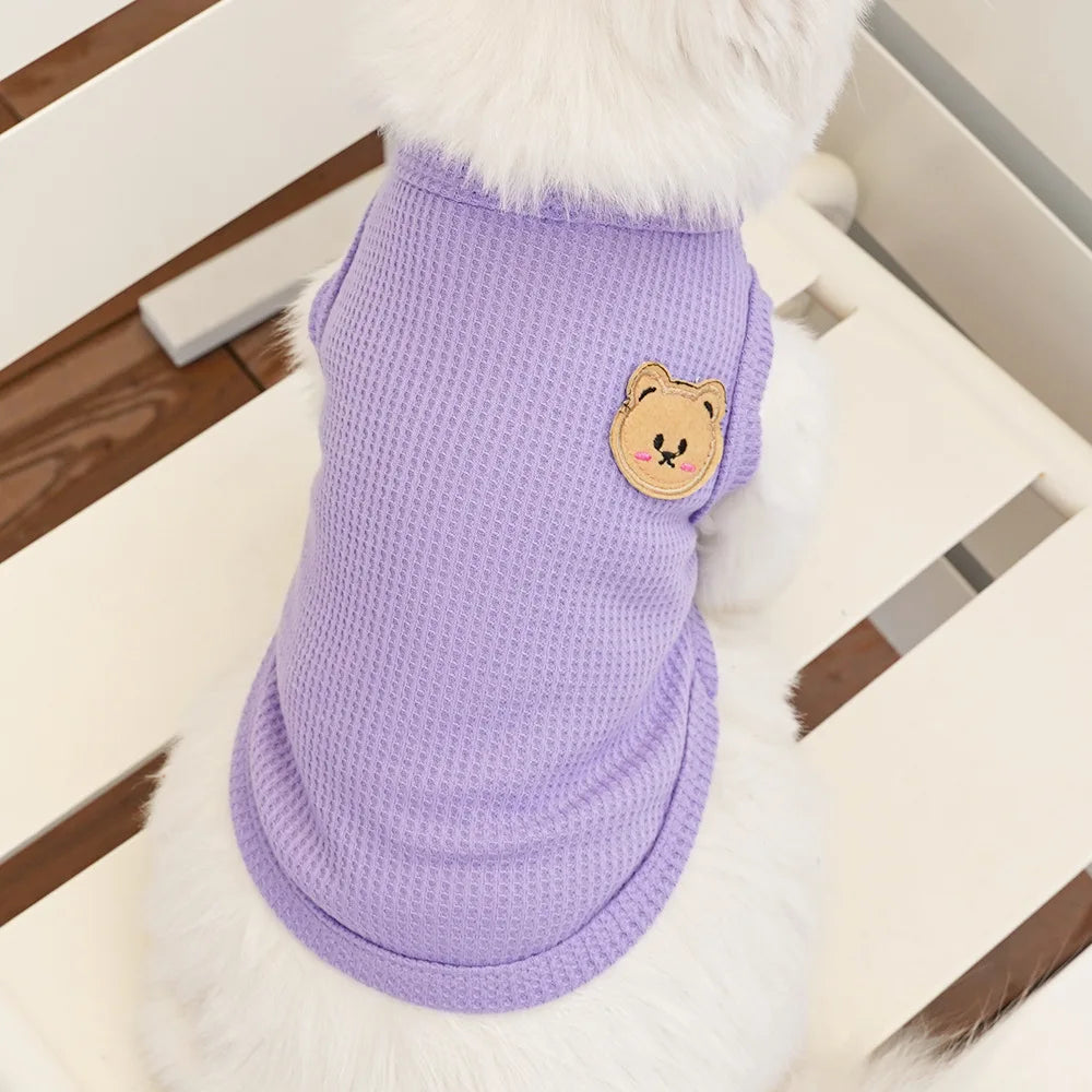 Cat Clothes Waffle Bear Pet Vest Summer Teddy Chihuahua Small Dog Two legged Clothes Cat Puppy Clothes Pet Costume