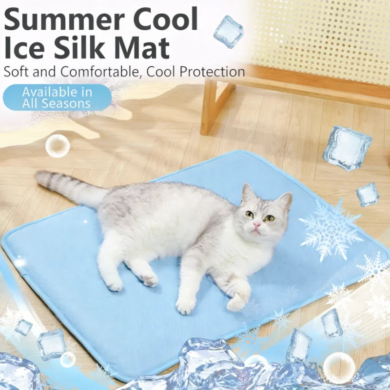 Dog Mat Cooling Summer Pad Mat For Dogs Cat Blanket Sofa Breathable Pet Dog Bed Summer Washable For Small Medium Large Dogs Car