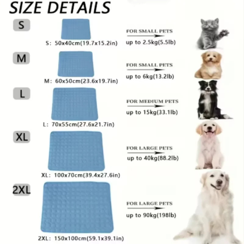 Dog Mat Cooling Summer Pad Mat For Dogs Cat Blanket Sofa Breathable Pet Dog Bed Summer Washable For Small Medium Large Dogs Car