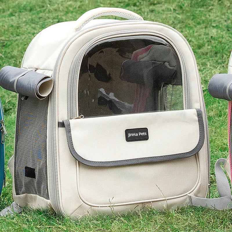 Pet backpack, cat outdoor cat bag, portable backpack for dogs, large capacity space cabin, double-sided transparent dog bag