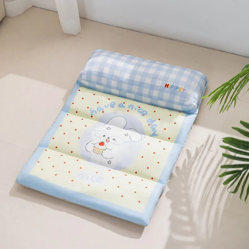Pet Striped Mat Foldable and Waterproof Suitable for Small and Medium-sized Dogs Cool Cat Bed Mattress