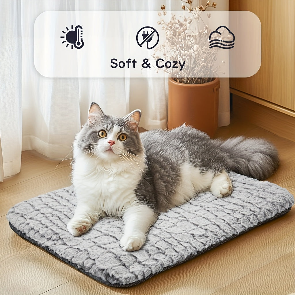[Thermal Pet Mat] Extra Warm Thermal Cat Dog Bed Mat, Ultra Soft Cat Pet Mat Pad for Indoor Outdoor with Removable Cover Non-Slip Bottom Washable