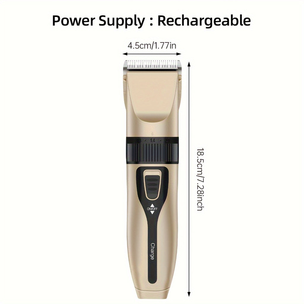 Rechargeable Dog Grooming Clipper Set, Quiet Electric Pet Hair Trimmer for Thick Coats, USB Charging, Cordless Design with Lithium Battery, 4 Guide Combs - Pet Hair Cutter Kit for Dogs and Cats