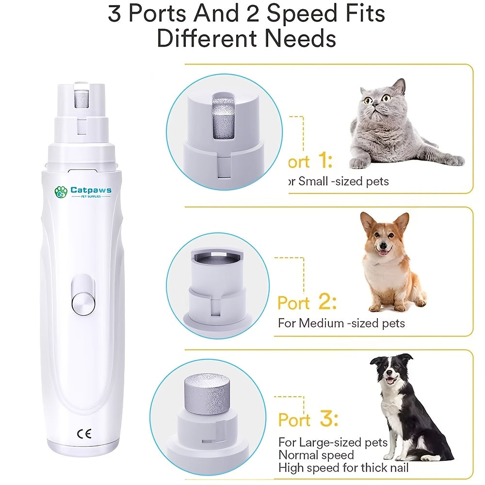 Electric Pet Nail Grinder USB Rechargeable Electric Dog Nail Clippers Quiet Electric Dog Cat Paws Nail Grooming Trimmer Tools