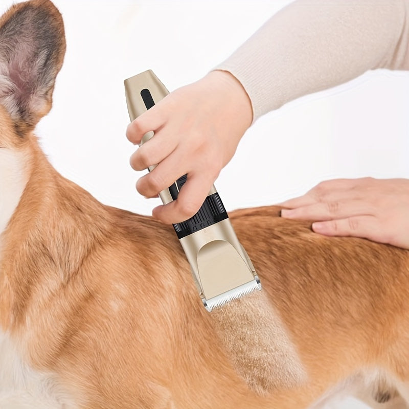 Rechargeable Dog Grooming Clipper Set, Quiet Electric Pet Hair Trimmer for Thick Coats, USB Charging, Cordless Design with Lithium Battery, 4 Guide Combs - Pet Hair Cutter Kit for Dogs and Cats