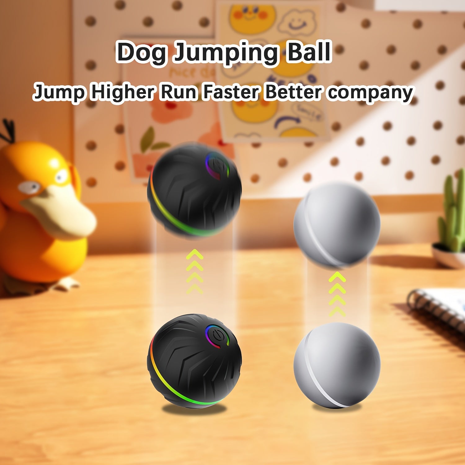 [Interactive Dog Ball] 6.6cm/2.62in Large Size Pet Smart Bouncing Ball, Interactive Dog Toy, Motion-Activated Automatic Rolling Ball for Puppies/Small Dogs/Medium Dogs/Large Dogs, Interactive Dog Ball, Playful Design, Durable